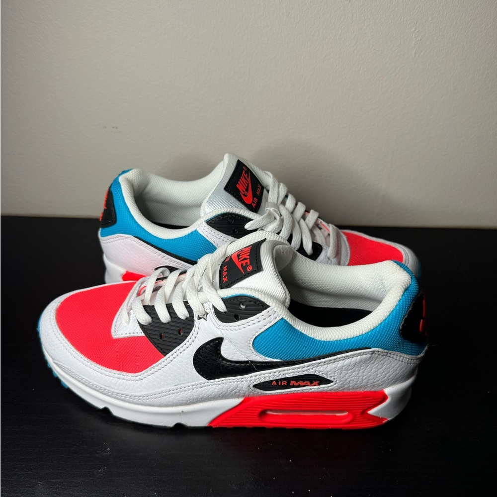 NIKE AIR MAX 90s. Women’s 9.5 -  Used in great condition! Pink/black/blue/white